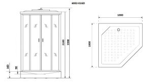 Душевая кабина Niagara Premium NG-6002-01GD 100х100 см